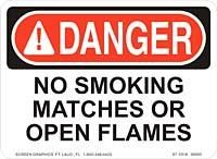 Danger No Smoking, Matches or Open Flames 