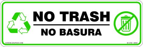 Recycling Graphic No Trash (English & Spanish)